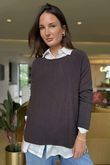 Made in Italy Conrad Body Skim Knit Jumper Coffee Bean 